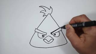 كيف ترسم الطائر الأصفر- من سلسلة الطيور الغاضبة - How to Draw Angry Birds