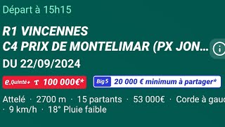 Yan Pronostic Pmu Quinté Du dimanche 22 septembre 2024 🍀