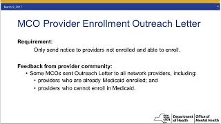 11.8.2017 OMH Medicaid Provider Enrollment Webinar