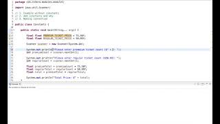 Java Tutorial: Constants