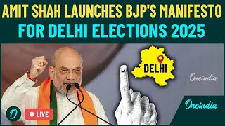 Live: HM Amit Shah Launches BJP's 'Sankalp Patra' for Delhi Assembly Election 2025 | Oneindia News