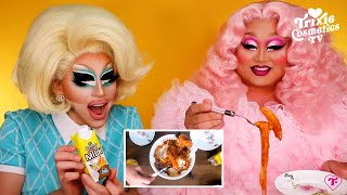 Mukbang with Kim Chi (Trixie tries Kim's favorite Korean dishes)
