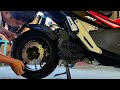 honda adv 150 diy removal of front and rear tire.