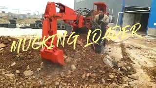 Wheel scraper mucking loader is working display