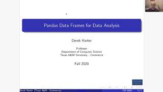 CSci 574 Machine Learning : U02-3 Pandas DataFrames for Data Analytics