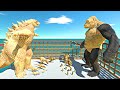 Honey War in Cage | Dinosaurs+Godzilla vs Mutant Primates+King Kong - Animal Revolt Battle Simulator