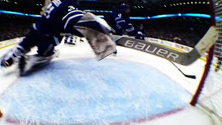 Frederik Andersen makes epic stick save on Pastrnak