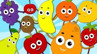Ten Little Fruits Jumping On The Bed | Fruits Song | Learn Numbers With Fruits | Baby Songs