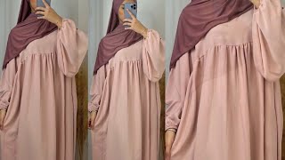 Trendy gathered/pleated Abaya/Maxi dress cutting and stitching