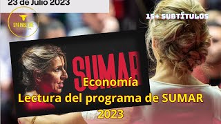 Economía - Lectura del programa de SUMAR 2023 - pag. 7 a 22