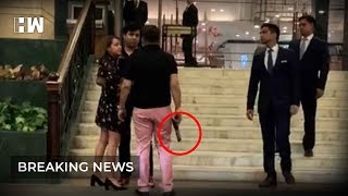 BSP leader's son waives gun outside Delhi's 5 star hotel