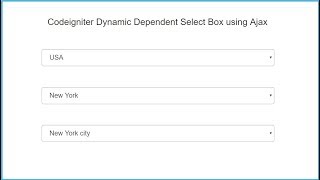 Ajax Dynamic Dependent Dropdown in Codeigniter