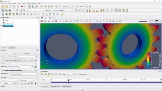 CalculiX/Gmsh/Python API - Non-linear Static Analysis - Contact Gears