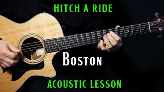 how to play "Hitch a Ride" on acoustic guitar by Boston | guitar lesson tutorial