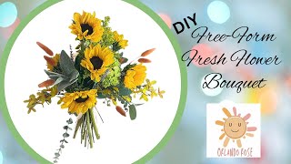 DIY Fresh Wedding Bouquet Free-Form | #diy | #weddingbouquet | #bridalbouquet