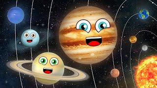 La canción de los planetas | 8 planetas del sistema solar y comparaciones de tamaño | KLT en Espanol