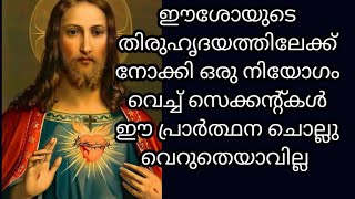 ഈശോയുടെ തിരുഹൃദയത്തോട് സമർപ്പിച്ച് പ്രാർത്ഥിക്കുന്ന നിയോഗങ്ങൾ അത്ഭുതകരമായി സാധിക്കും