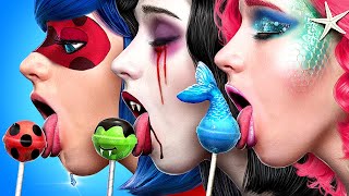 Extreme Makeover! How to Become Ladybug and Vampire and Mermaid! Crazy Challenge