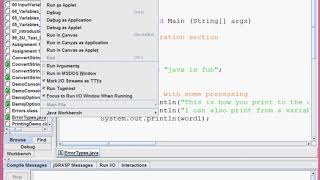 Java syntax and runtime errors