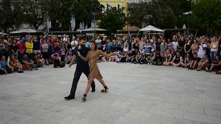 Sven \u0026 Lucia tango argentino impro at main square of Crikvenica