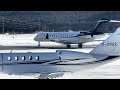 global 7500 snow take off samedan st. moritz airport 3.1.2025 winter privatjet plane spotting 4k