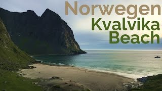 Norwegen Lofoten Wanderung Kvalvika Beach