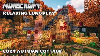 Relaxing Minecraft Longplay 🍂 Cozy Autumn Starter Cottage (No Commentary)