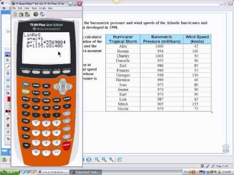 Linear Regression On The TI 84 - YouTube