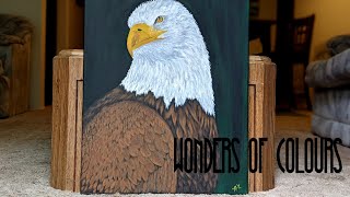 how to paint a bald eagle 🦅 time lapse | acrylic painting