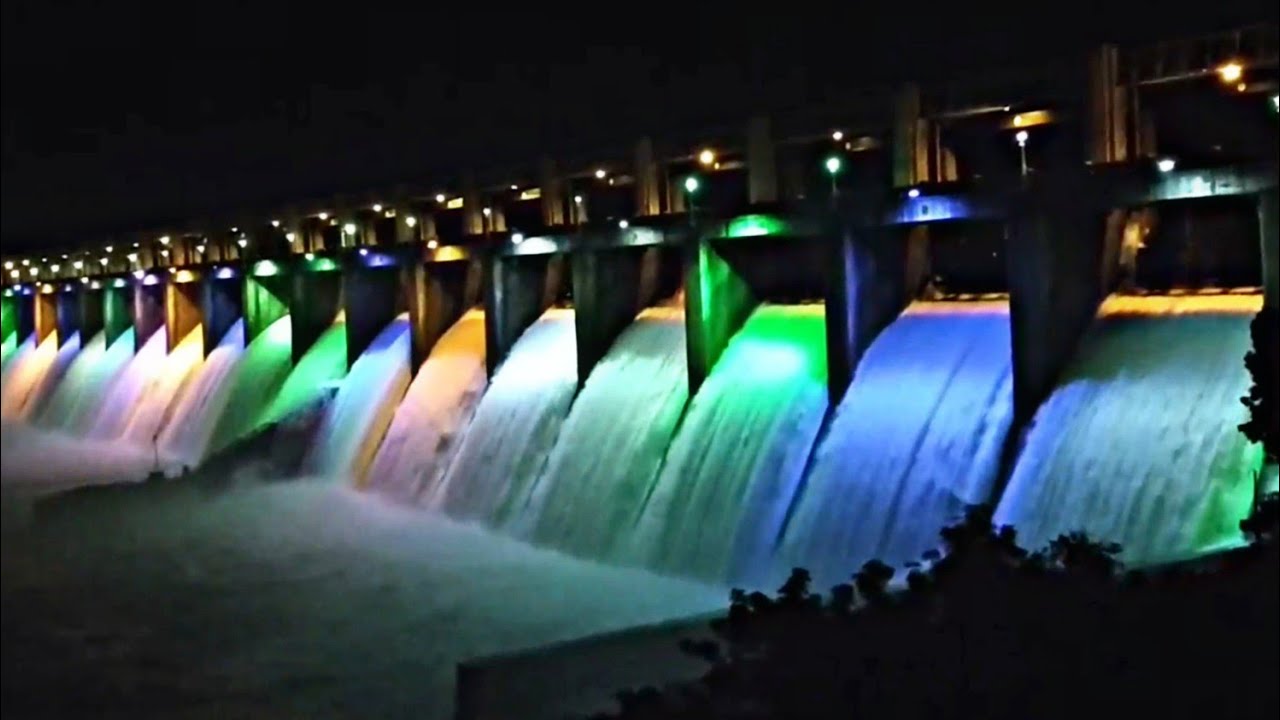 LIVE Hospet(Vijaya Nagara) Tungabadra Dam Gates Night View || LASER ...