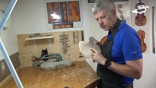 Violin maker Peter Westerlund Part 91. New way to use the rubbing method and using the back plug