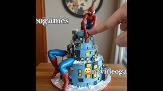 Spiderman cake, poke it #asmr #spiderman #squishys #actionfigures #marvel