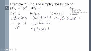 Precalculus- Lesson 4-1: Function Notation