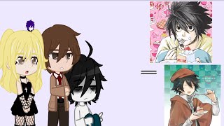 Death note react to l as ranpo 1/1 (past) (ships) (my au)