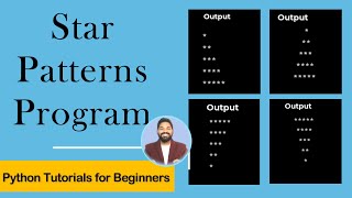 Star Patterns Program in Python | Python Tutorials for Beginners (Hindi)