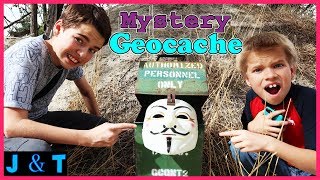 Surprise Mystery Hidden Treasure Geocaching In Real Life 2018 / Jake and Ty