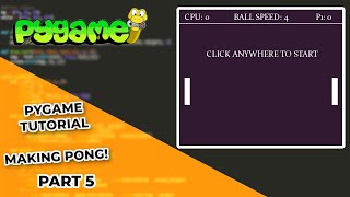 Pygame Pong Beginner Tutorial in Python - PART 5 | Adding player feedback
