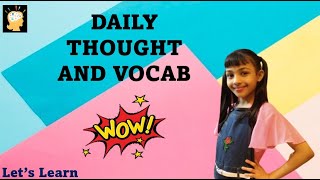 DAILY THOUGHT AND VOCABULARY | MOTIVATIONAL THOUGHT | NEW WORDS