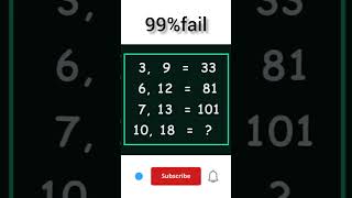 99%fail can you solve this #maths #brainteaser #puzzle #riddle #youtubeshorts #canyousolve #shorts