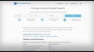 Orange County CA Inmate Search