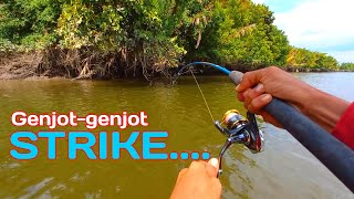 Setiap tehnik mancing ada keseruan nya masing-masing || mancing jigging di muara micro jig 10gram