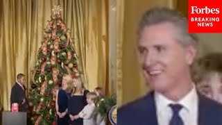 Gov. Gavin Newsom Holds The California State Christmas Tree Lighting Ceremony In The Capitol Rotunda