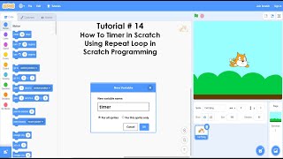 How to implement timer in scratch using loop | Tutorial # 14