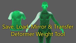 Save, Load, Mirror & Transfer Deformer Weight Tool! #rigging #PythonTool #DeformerWeights #TDLife