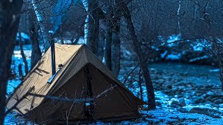 Hot Tent Camping by the River – Swimming & Cooking | ASMR