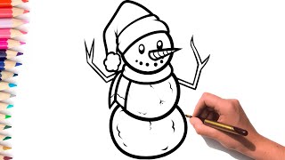 Bolalar uchun qordan odam chizish / Drawing a snowman for children