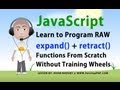 JavaScript expand() retract() Animation Function Programming Tutorial Open Close Box Slide