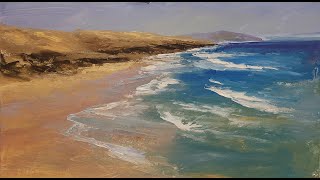 Beginning Easy Seascape Techniques with Acrylics- Along the Coast