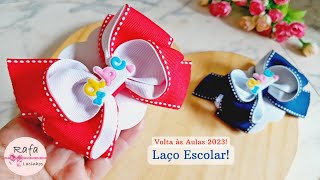 LAÇO MADRI 2  📚✏️Como fazer um Laço Escolar ✅ VOLTA ÁS AULAS 2023!!!  #diy #laçoescolar #schoolbows