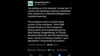 Disney's assembling an AI Taskforce.